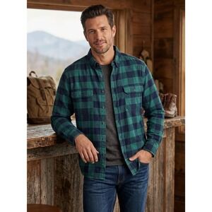 Buffalo Plaid Flannel Goodfellow & Co Green Cotton Shirt Size XL Extra Large